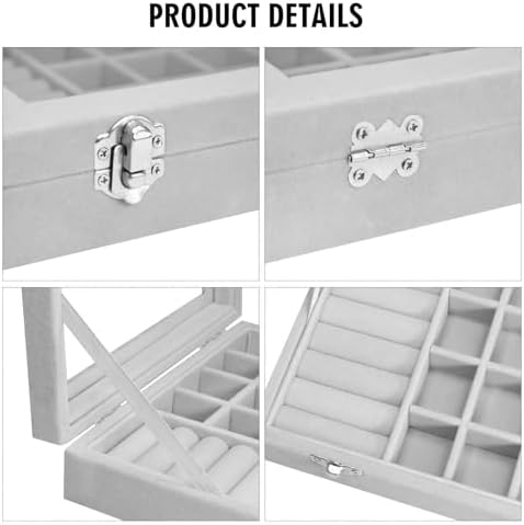Vicoter Rings Organizer Tray 7 Slots Velvet Jewelry Earring Storage Box - Image 4