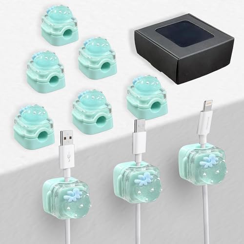 9Pack Magnetic Cable Clips,Night-Glowing Cord Holder,Blue by Frayot