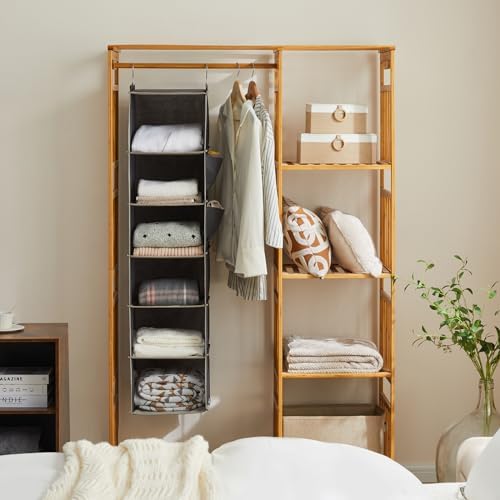 YOUDENOVA Hanging Closet Organizer and Storage, 6-Shelf, 2 Packs, Grey - Image 5