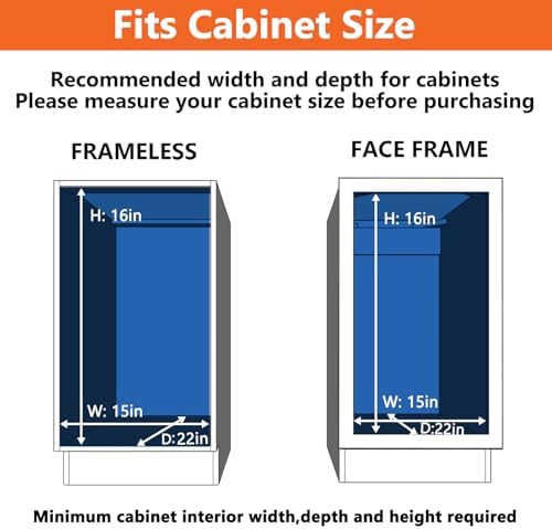 ROOMTEC Individual Pull Out Cabinet Organizer (14½" W x 21½" D), 2 Tier Spice Rack Organizer for Cabinet, Slide Out Drawer Pantry Shelf Organization and Storage for Kitchen Bathroom - Image 4