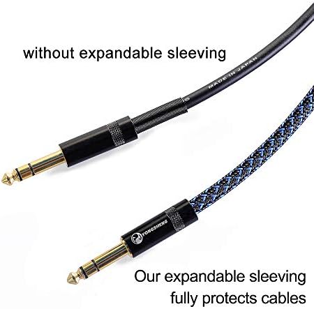 25ft - 1 inch PET Expandable Braided Sleeving – BlackBlue – Alex Tech Braided Cable Sleeve - Image 2