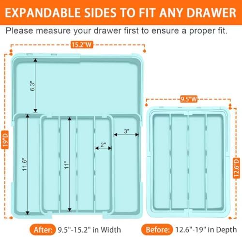 Spaclear Expandable Silverware Drawer Organizer, Utensil Tray for Kitchen - Image 2