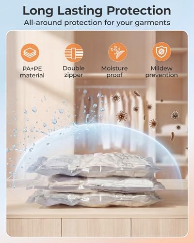 BAGSMART Travel Vacuum Seal Storage Bags Bags for Clothes with Pump - Image 4