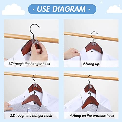 Unittype 150 Pcs Unitype Hanger Connector Hooks, Space Saving Clips, Clear - Image 3