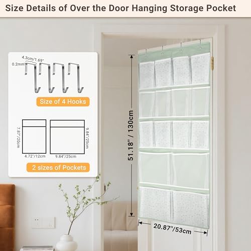 16 Pockets- Over Door Hanging Storage Organizer with 4 Kinds Pouch,Behind Closet Hanging Shelf Holder for Sock,Hat,Underwear,Travel Outfit,Shoes,Back of Door Space-saving Organization for Home,Dorm,RV - Image 7