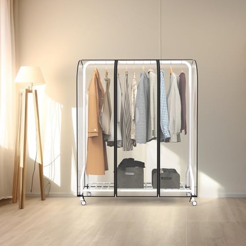Zilink Clear Garment Rack Cover Transparent Clothes Rack Cover 50 in - Image 5
