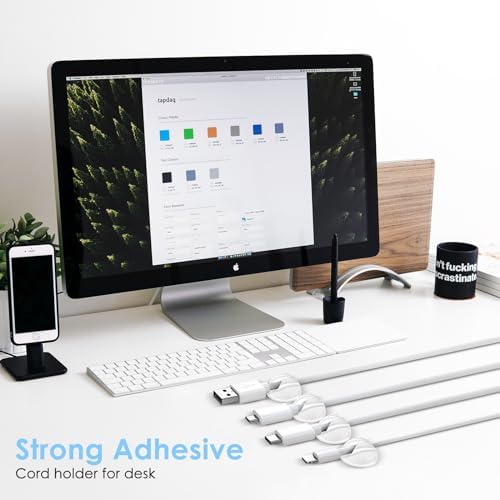 12 Pack Cable Clips, Clear Adhesive Cord Organizer Holder for Desk - Image 5