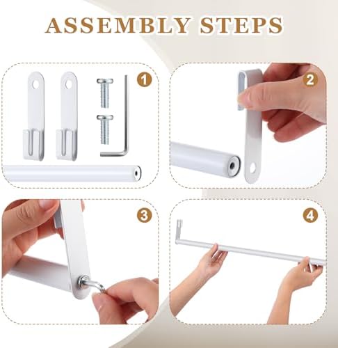 Threehoney 2 Pack Wire Shelving Garment Hanger Bar, White, 48 Inch - Image 3