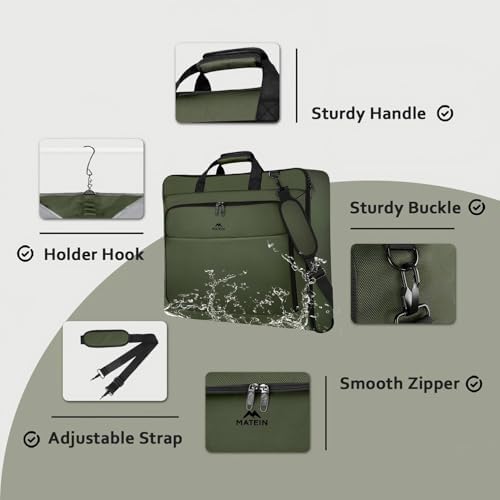 MATEIN Travel Garment Bag, Large Convertible Carry On Suit Bag, Green - Image 4