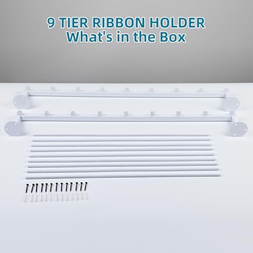 Xbsyhx 9 Tier Wall Mount Ribbon Organizer, Craft Room Storage Rack - Image 6