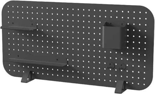 1pc Custom Solid Wood Pegboard Desk Divider & Organizer Set - 78x38cm with Accessories for Office & Gaming(Black) by Unknown