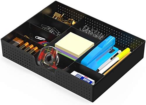 Simple Houseware Drawer Organizer Tray, 9 Adjustable Compartments, Black by SimpleHouseware