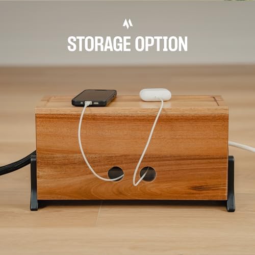 COREMINDED Extra Large Cable Management Box, Wood Cord Hider Box & Organizer for Power Strip, TV Wires & Desk Cable Storage - Image 6