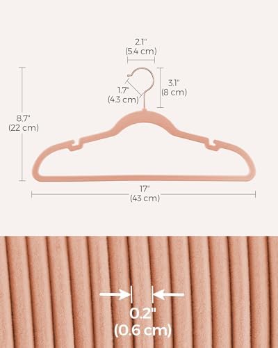 SONGMICS Velvet Hangers 100 Pack, Non-Slip Suit Hangers, Space-Saving - Image 6