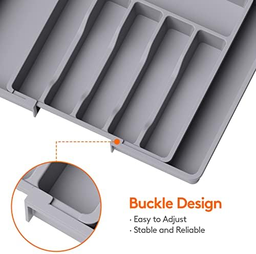 Lifewit Extra Large Silverware Drawer Organizer, Expandable Utensil Tray - Image 7