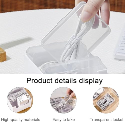 11 Case Cable Storage Box with Cable Straps and Label Stickers, Cord Organizer for Charging Cables, USB Wires, Earphones – Travel Cable Holder for Desk Drawer Organization (11 Cases + 11 Cable Straps) - Image 7