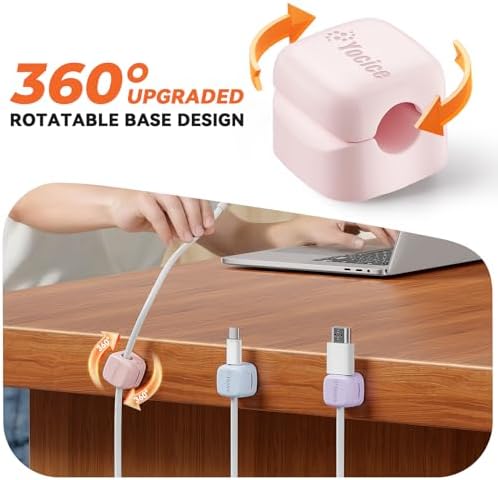 12Pack 360° Rotatable Cord Organizer for Desk Charger, Multicolor - Image 2