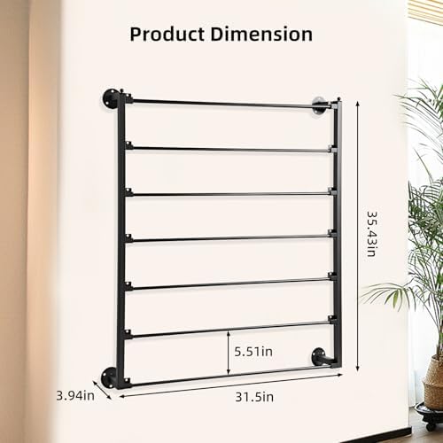7 Tier Wall Mount Ribbon Organizer, Metal Rack for Craft Room - Image 2