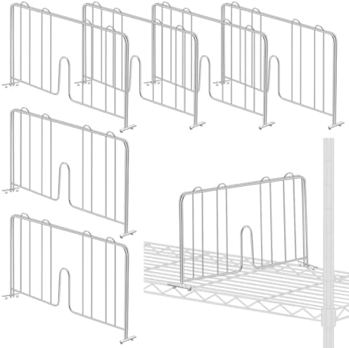 MorningRo 6 Pcs 18" W X 9" H Wire Shelf Divider for Wire Shelves, Silver by MorningRo