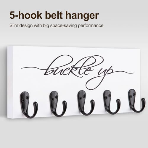GZOO Tie Rack and Belt Organizer for Closet, Wall Mount Belt Hanger and Tie Organizer for Stores and Displays Mens Accessories for Easy Selection and Space Saving Efficiency(11.4" x 4.7") (White) - Image 2