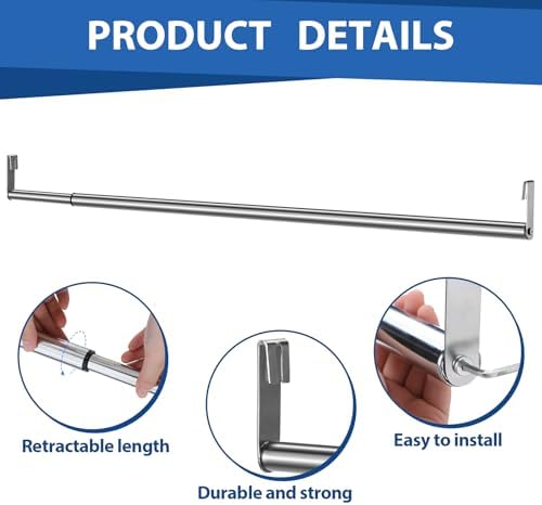 Threehoney Expandable Closet hanger Rod for Wire Shelf, 24-41 Inch, Silver - Image 3