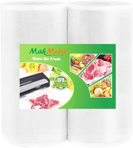 MakMeFre 2Pack Vacuum Sealer Bags Rolls 11"x50' for Food Storage by MakMeFreDirect