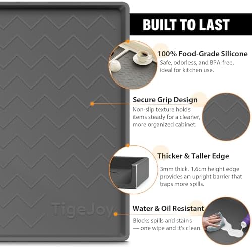 TigeJoy Under Sink Mats for Kitchen Waterproof 22" x 19", Cabinet Liner - Image 3