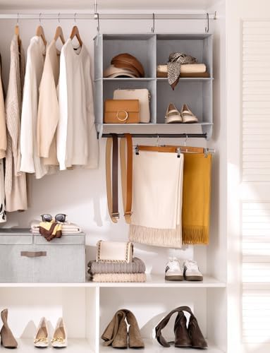 StorageWorks Hanging Closet Organizer with Rod, 4 Sections, 2 Tiers - Image 2