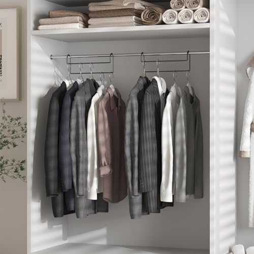 Space Saving Hangers for Clothes: 3 Pack 12 inch Magic Hanger Closet Organizer Metal Heavy Duty Hangers for Shirt Coat Pants Skirt Sorting Storage - Black - Image 3