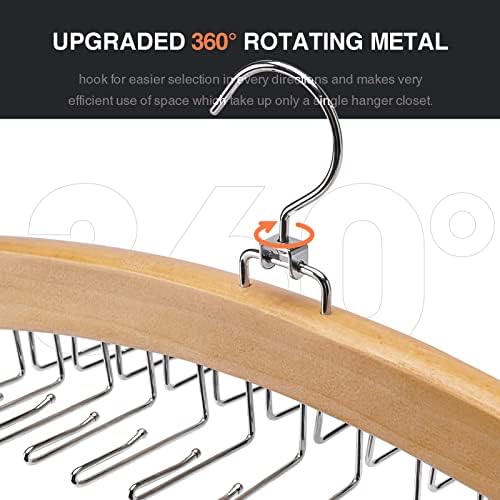 Tie Hanger 24 Hooks Tie Racks For Men Closet, Tie Rack With Upgraded 360°Rotating,Tie Hangers For Men,Tank Top Hanger,Neck Tie organizer,Belts Scarves Accessories for Bras,Tank Tops,Camisoles… - Image 2
