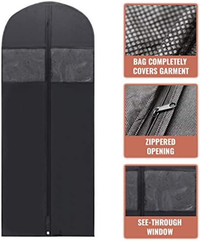 PLX 60" Inch Black Garment Bags for Long Hanging Clothes - Image 2