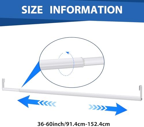 Threehoney Expandable Closet hanger Rod for Wire Shelf, 36-60 Inch, White - Image 2