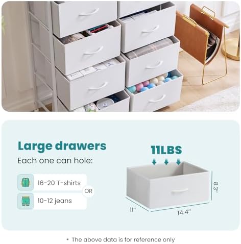 OLIXIS Dresser for Bedroom, 8 Storage Drawers, Tall Fabric Tower Organizer - Image 4