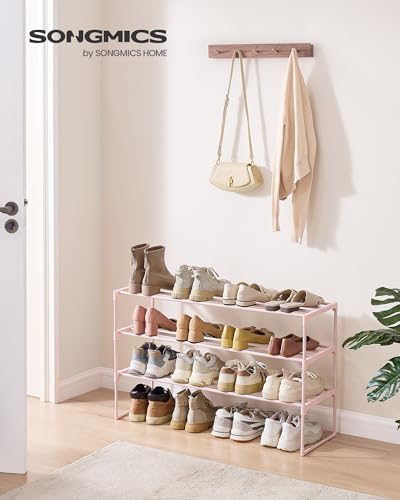 SONGMICS Shoe Rack, 3-Tier Shoe Organizer, Metal Storage Shelf - Image 2