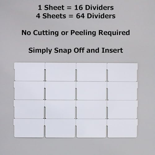 (64-Pack Small Drawer Dividers compatible with Craft Cabinet and Hardware Storage Organizers, (Dividers Only), Made of High-Strength Fiberglass, Easy to Label - Image 3