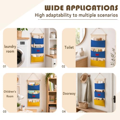 Practical Bow 3-Pocket Hanging Wall Organizer, Space-Saving Door Storage - Image 4