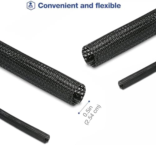JOTO 10 Feet Cable Management Sleeve -Black - Image 5