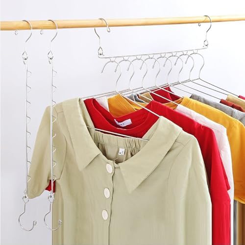 4 Pack Space Saving Hangers for Clothes Metal Hanger Organizer - Image 2