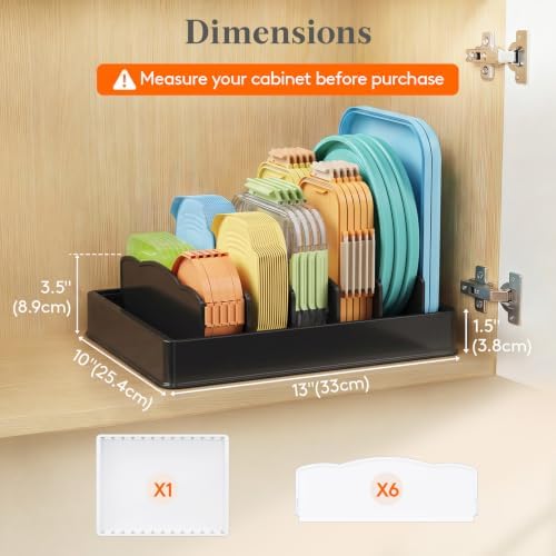 Lifewit Kitchen Cabinet Organizer for Food Contanier Lid with 7 Sections - Image 3