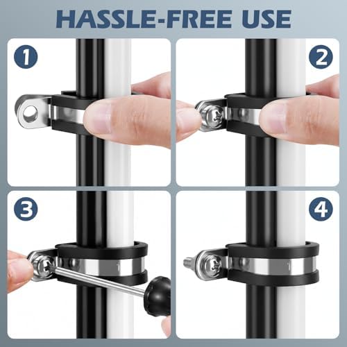 20 Pack 304 Stainless Cushioned Pipe and Cable Clamps Kit 1/2" & 1" - Image 6