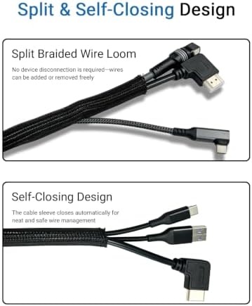Braided Wire Loom Tubing, 10FT 1/2Inch Self-Wrapping Cable Sleeve - Image 4
