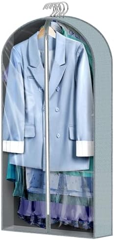 1 Pcs 40" Garment Bags for Hanging Clothes, Clear Suit Bags for Closet Storage Clothing Storage, Garment Bags Shoulder Covers with 4" Gussets for Coats, Jackets, Shirts and Sweater by AURUZA