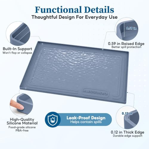 Waterproof Under Sink Mat 28"x19", Silicone Mat, Dark Blue - Image 4
