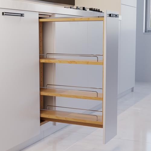 Dowell 6" Base Filler Pullout Organizer with Adjustable Shelves (Wood 4005 0630B) - Image 2