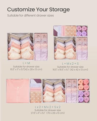 SONGMICS Drawer Organizers, Set of 12, Foldable Fabric Storage Boxes - Image 5