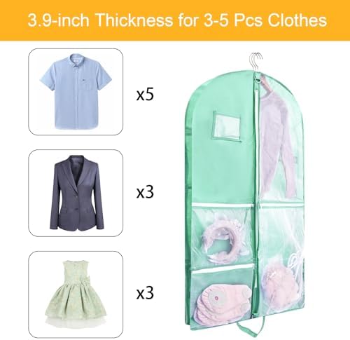 1 Pack Garment Bag for Dance Costumes,40 Inch Dance Garment Bags for Dancers Kids Dance Recital Bags Competition Cheer Uniform Garment Bag for Travel Storage,Dance Recital Gifts for Girls - Image 5