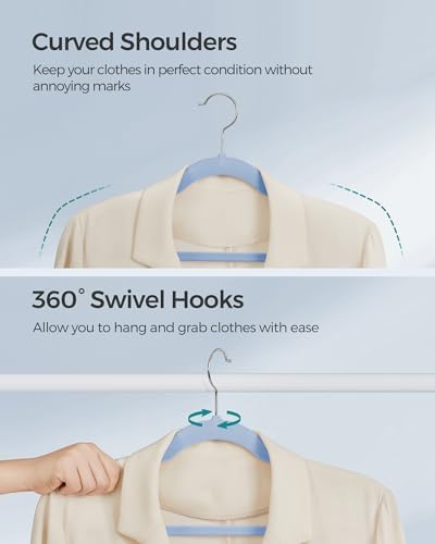 SONGMICS Velvet Hangers 50 Pack, Non-Slip Clothes Hangers, Space-Saving - Image 7