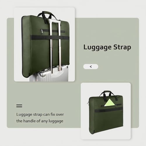 MATEIN Travel Garment Bag, Large Convertible Carry On Suit Bag, Green - Image 6