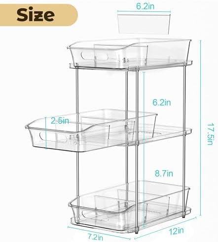 incostar 2 Sets of 3-Tier Bathroom Under Sink Organizers - Image 2