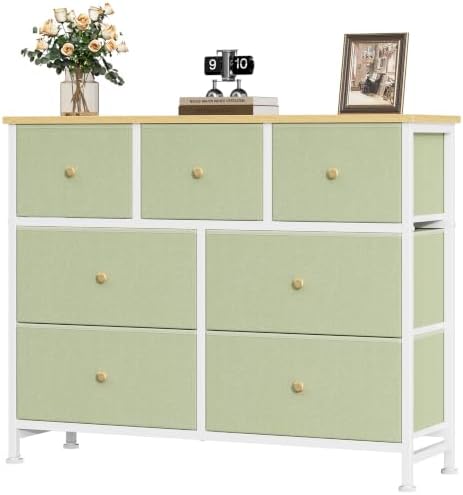 OLIXIS 7 Drawer Fabric Dresser, Storage Tower for Bedroom and Closet by OLIXIS